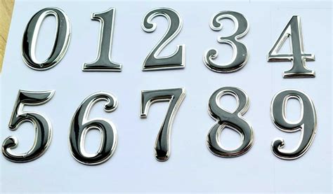 Self Adhesive Door Numbers Gold Chrome Black 2 Number House