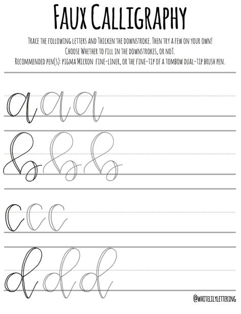 Printable Faux Calligraphy Worksheets - Printable Word Searches