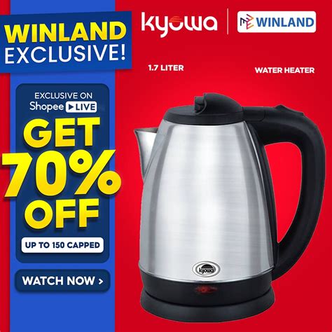 KYOWA By Winland Stainless Steel Electric Kettle Water Heater 1 7L KW