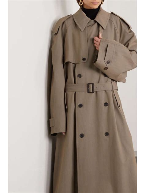 Balenciaga Wool And Cotton Blend Trench Coat In Trench Coat