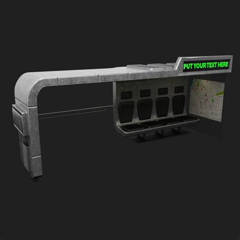 Sci Fi Bus Stop 3d Turbosquid 1209689