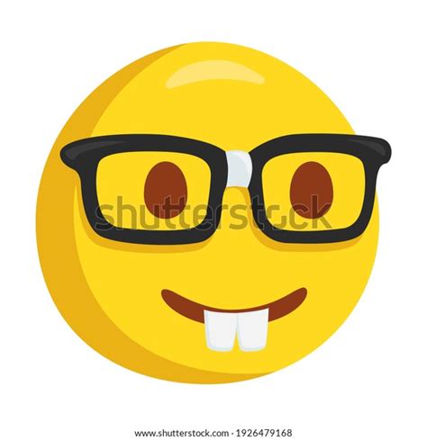 Nerd Eyeglasses Emoji Icon Illustration Nerdy Stock Vector Royalty