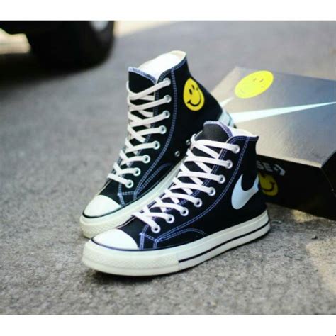 Jual Sepatu Converse All Star Chuck Taylor 70s High Smiley Face Swoosh