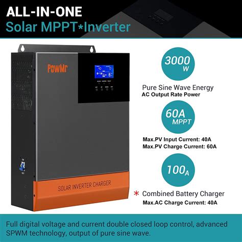 3000W Off Grid Solar Hybrid Inverter 24V DC To 110V AC 3KW Pure Sine