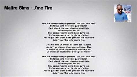 Maître Gims Jme Tire Lyrics Parole Youtube