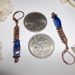 Wvluckygirl Jewelry Boho Earrings Cobalt Blue And Copper Beaded