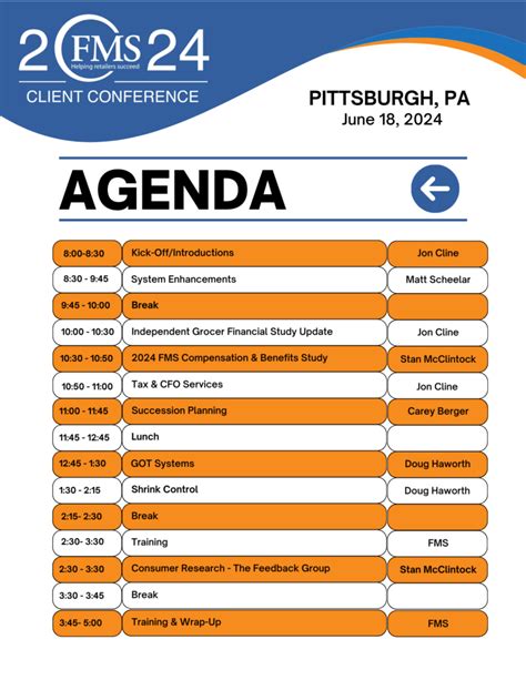 Pittsburgh Agenda FMS Solutions