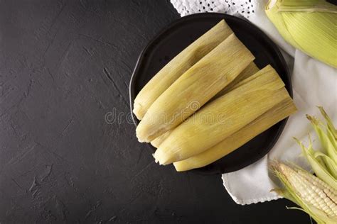 Tamales De Elote Recipe Top View Stock Image - Image of delicious, food ...