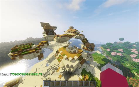 Floating Village Island [Seed: 752695909913210178] : r/minecraftseeds