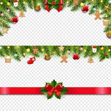 Premium Vector | Christmas border with christmas toys and fir tree ...