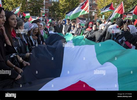 Abbildung zeigt eine pro palästinensische Demonstration