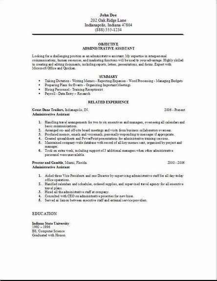 Free Resume Sample Administrative Assistant Free Resume Examples