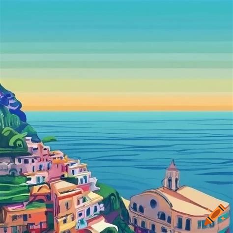 Illustration Of The Amalfi Coast On Craiyon