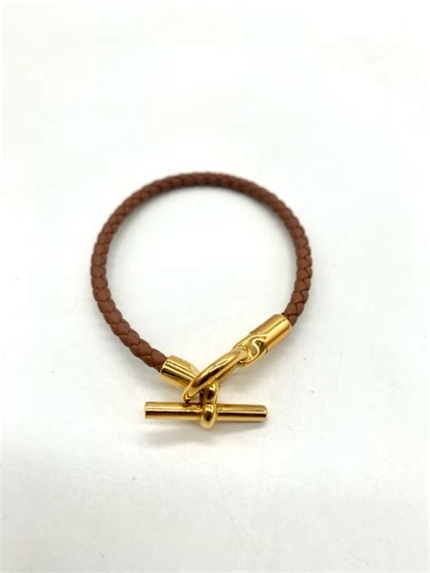 Pulsera Herm S Trenzada En Cuero Marr N