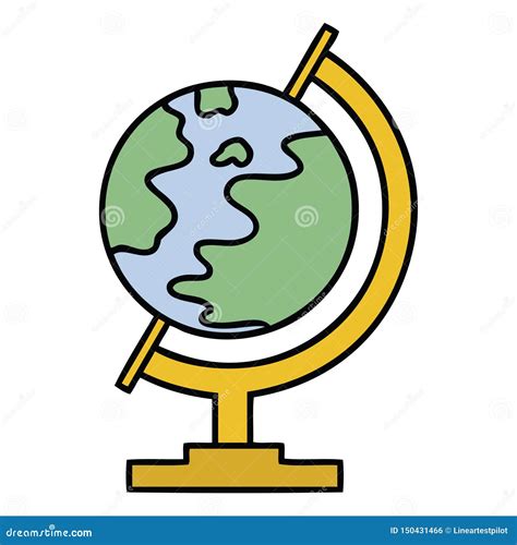 Cute Cartoon of a World Globe Stock Vector - Illustration of artwork ...