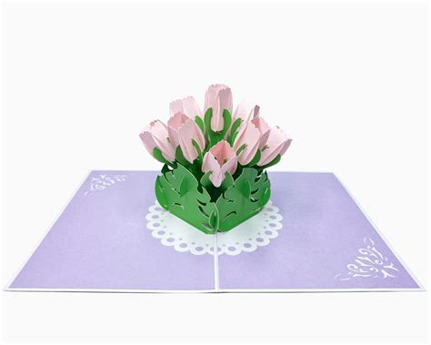 Pink Tulip Mother S Day Card Tulip Flower Mothers Day Etsy