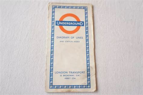 1961 LONDON TRANSPORT Underground Map Diagram Lines Ref 561 13 59