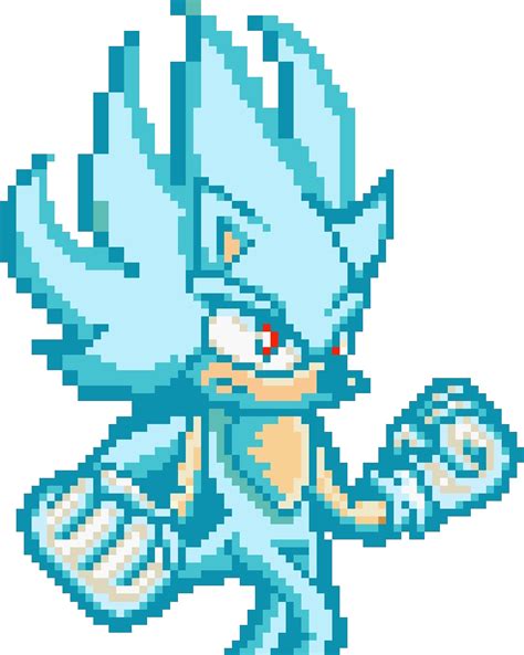 Super Sonic Blue 2 In Sonic Battle Pixel Art By Andreirei In 2022 Pixel Art Art Pixel