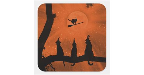 Black Cat Halloween Stickers | Zazzle