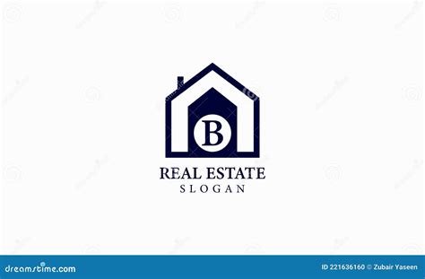 Alphabet B Real Estate Monogram Vector Logo Design Letter B House Icon