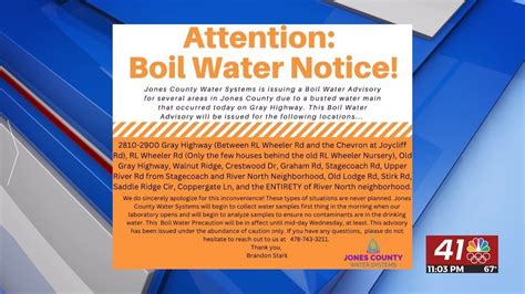 Jones County Issues Boil Water Advisory Following Water Main Break