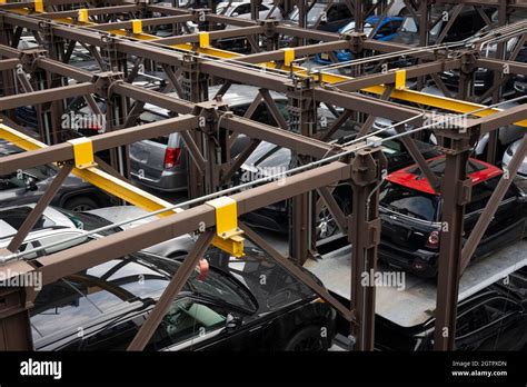 vertical parking garage in Chelsea Manhattan NYC Stock Photo - Alamy