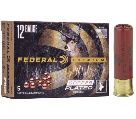 Federal Premium Vital Shok 12ga Ammo 3 Buffered Copper Plated Buckshot 5 Box