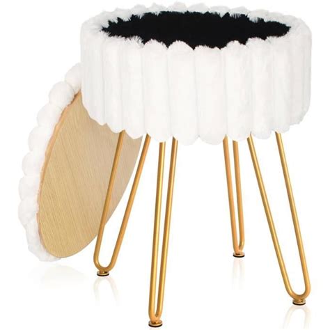 Tabouret Ottoman En Velours Super Doux Pour Maquillage Table D