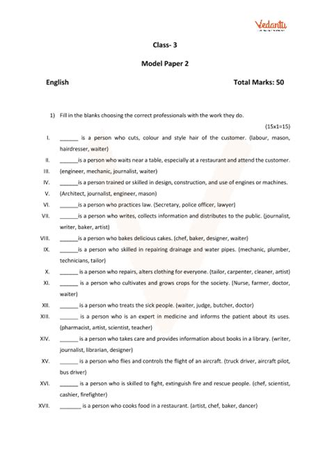 Cbse Sample Papers For Class 3 English With Solutions Mock Paper 2