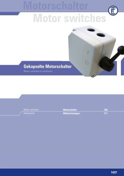 Motorschalter Motor Switches Elektra Tailfingen