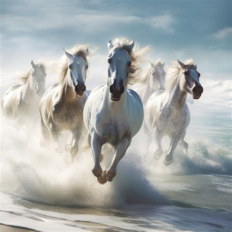 Premium Photo | Horse running at the beach