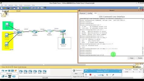 Configure Standard Acl In Cisco Packet Tracer Youtube