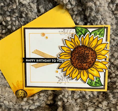 A Sunflower Card With The Words Happy Birthday To You On It