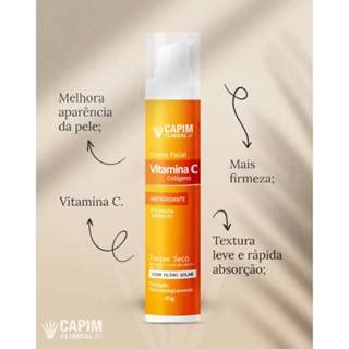 Creme Facial Vitamina C Antioxidante Col Geno G Capim Clinical