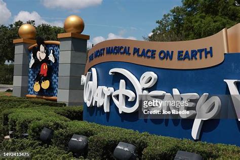 A sign near an entranceway to Walt Disney World on MAY 22, 2023 in ...