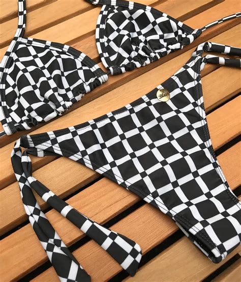 New Fashion Summer Swimwear High Quality Plaid Bikini Set Maillot De