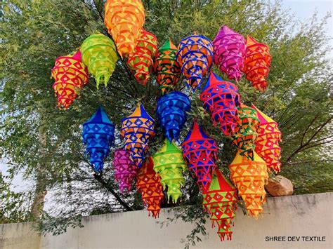 10 Pc Lot Indian Wedding Decor Lanterns Collapsible Lamps Colorful ...