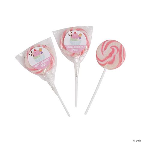 Personalized Ice Cream Party Swirl Lollipops 24 Pc Oriental Trading