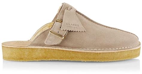 Clarks Originals Trek Suede Mules in Sand (White) for Men | Lyst