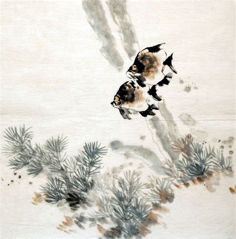 Chinese Painting: Fish - Chinese Painting CNAG233644 - Artisoo.com