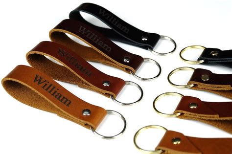 Personalized Keychain Leather Keychains For Women Wristlet Etsy