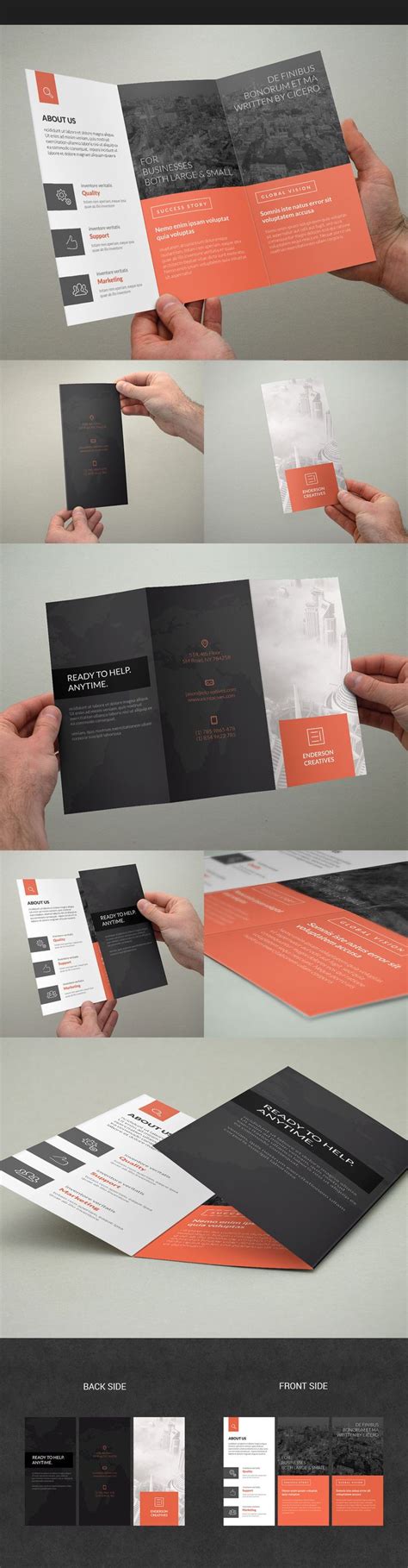 Minimal Multipurpose Trifold Brochure On Behance Grafici Modello Di