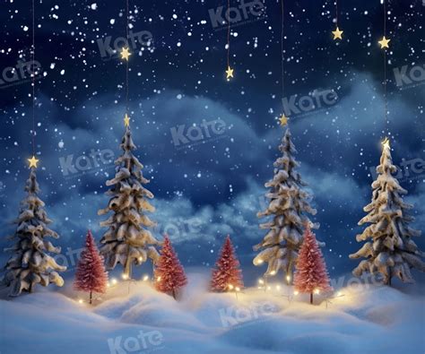 Kate Winter Christmas Snow Night Backdrop For Photography