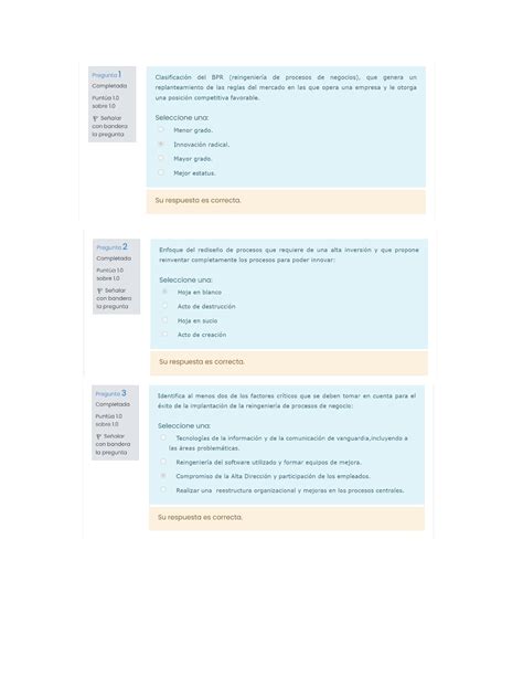 Examen Semana Gestion De Procesos De Negocios Gestion En Procesos