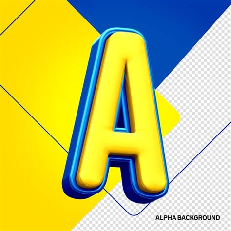 Alphabet Jaune Avec Lettre D Bleue A Psd Premium