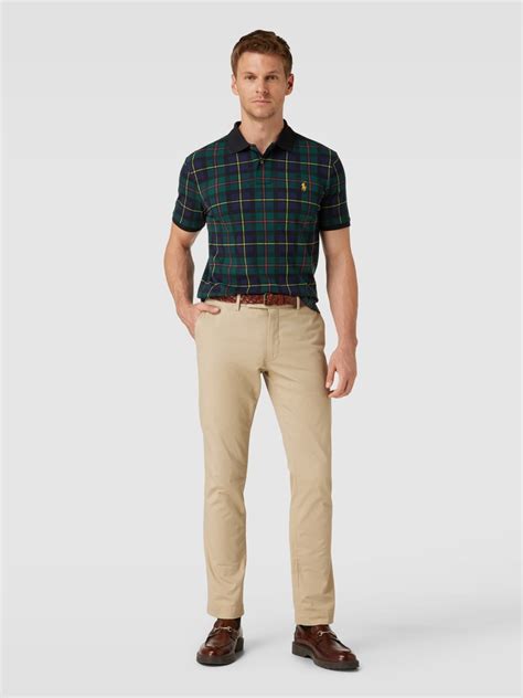 Polo Ralph Lauren Poloshirt Mit Tartan Muster Und Knopfleiste Gruen