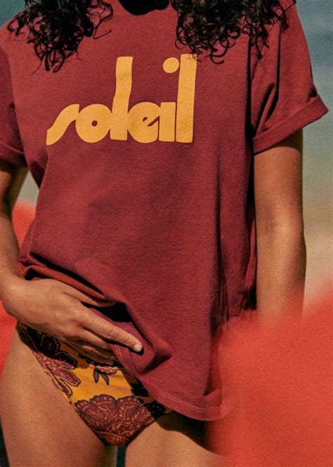 Soleil T Shirt Sézane x Maddy Maroon Yellow Organic cotton