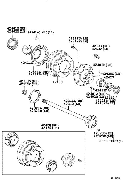 TOYOTA DYNAKDY250L PBMEYW3 POWERTRAIN CHASSIS REAR AXLE SHAFT HUB