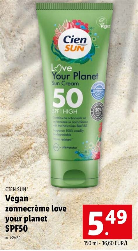 Cien SUN Vegan Zonnecrème Love your Planet SPF50 nr 159480 promotie