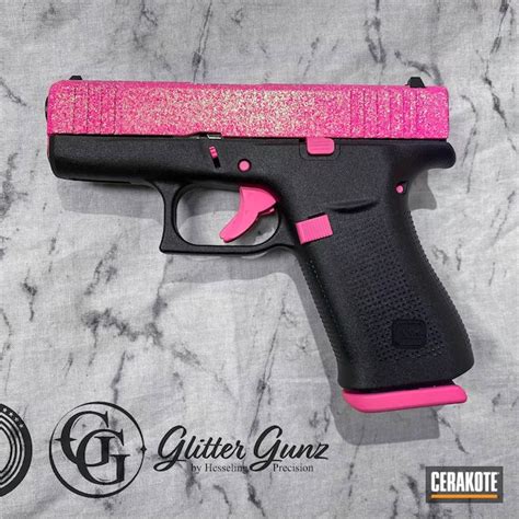 Glitter Gun Glock 43x Cerakoted Using Prison Pink Cerakote